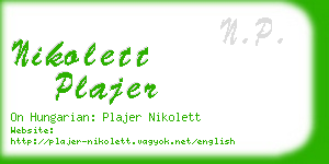 nikolett plajer business card